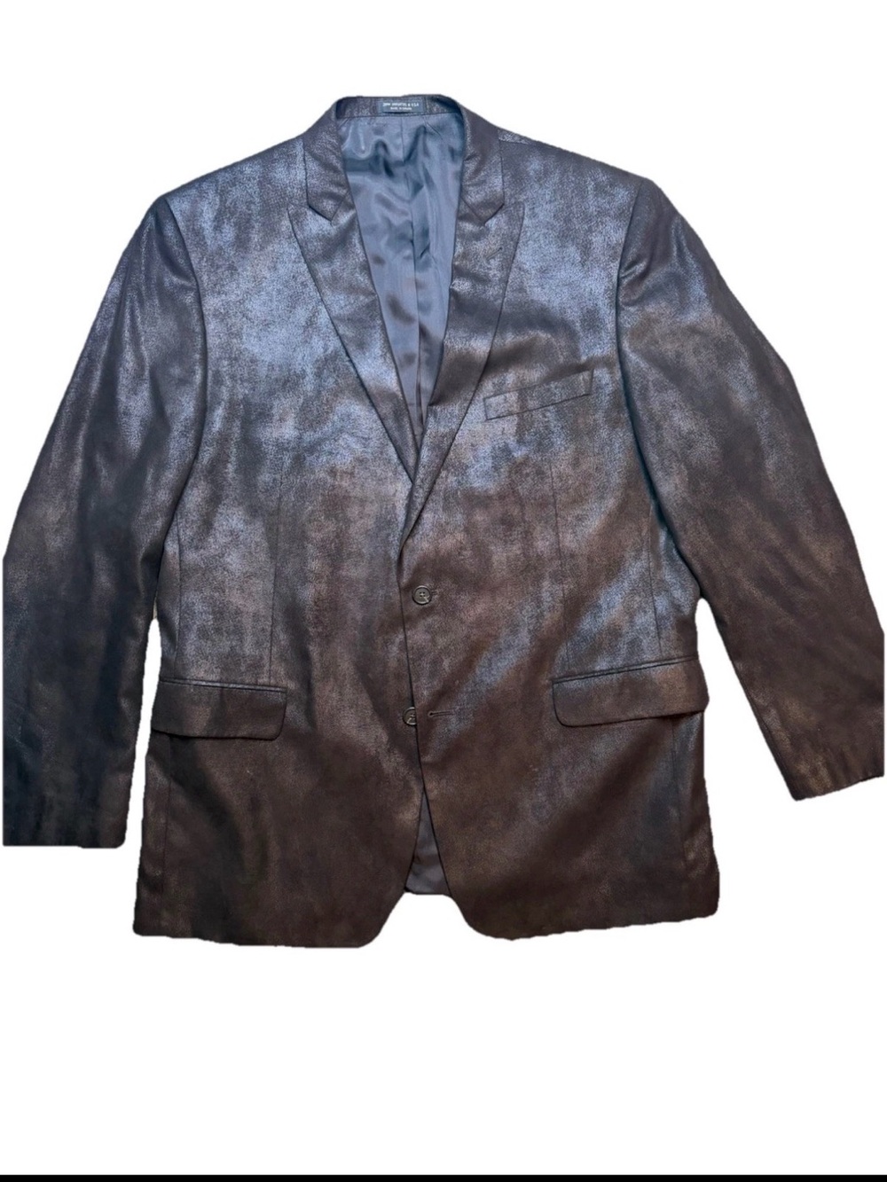John Varvatos USA Men's 2 Button Side Peak Lapels Brown Suede Jacket Coat 44 Reg